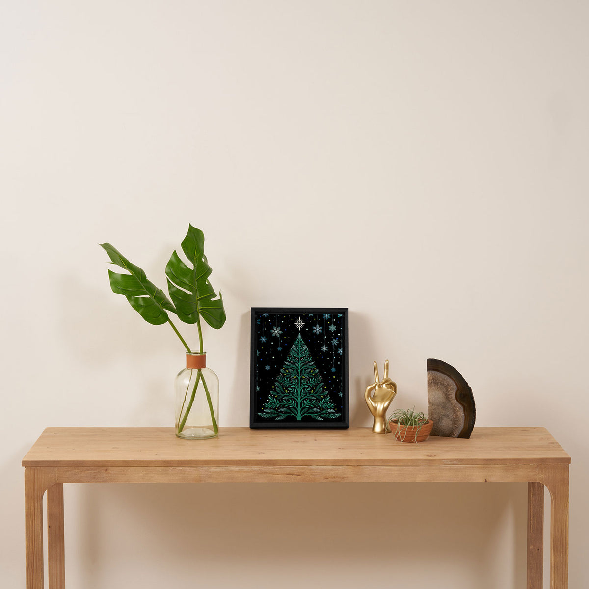 Christmas Night Tree-Snowy Framed Canvas Print Gallery Image 4