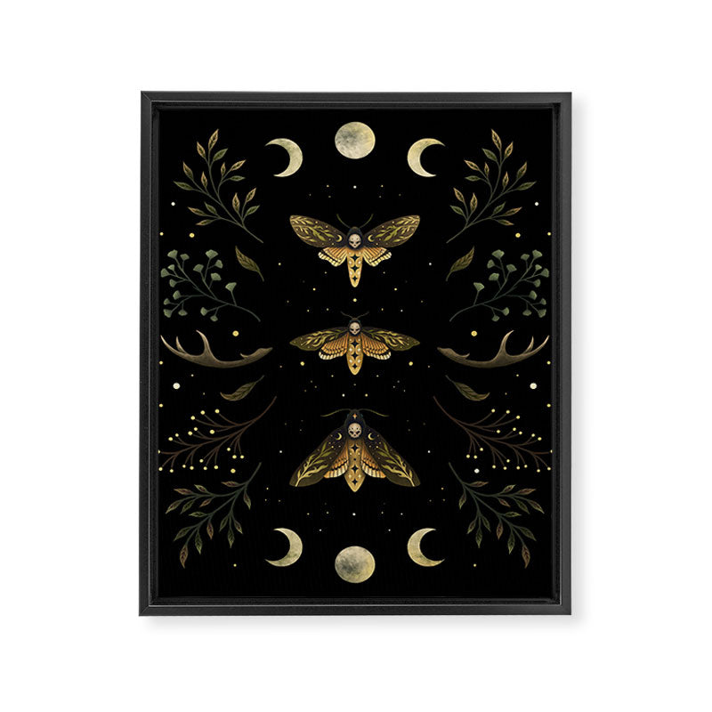 Death Head Moths Night Framed Canvas Print Gallery Image 6