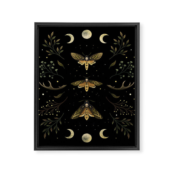 Death Head Moths Night Framed Canvas Print Gallery Image 1