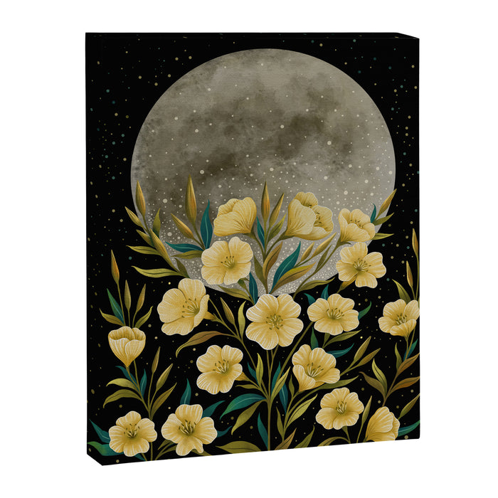 Moon Greeting- Yellow Evening Primrose Canvas Print Gallery Image 1