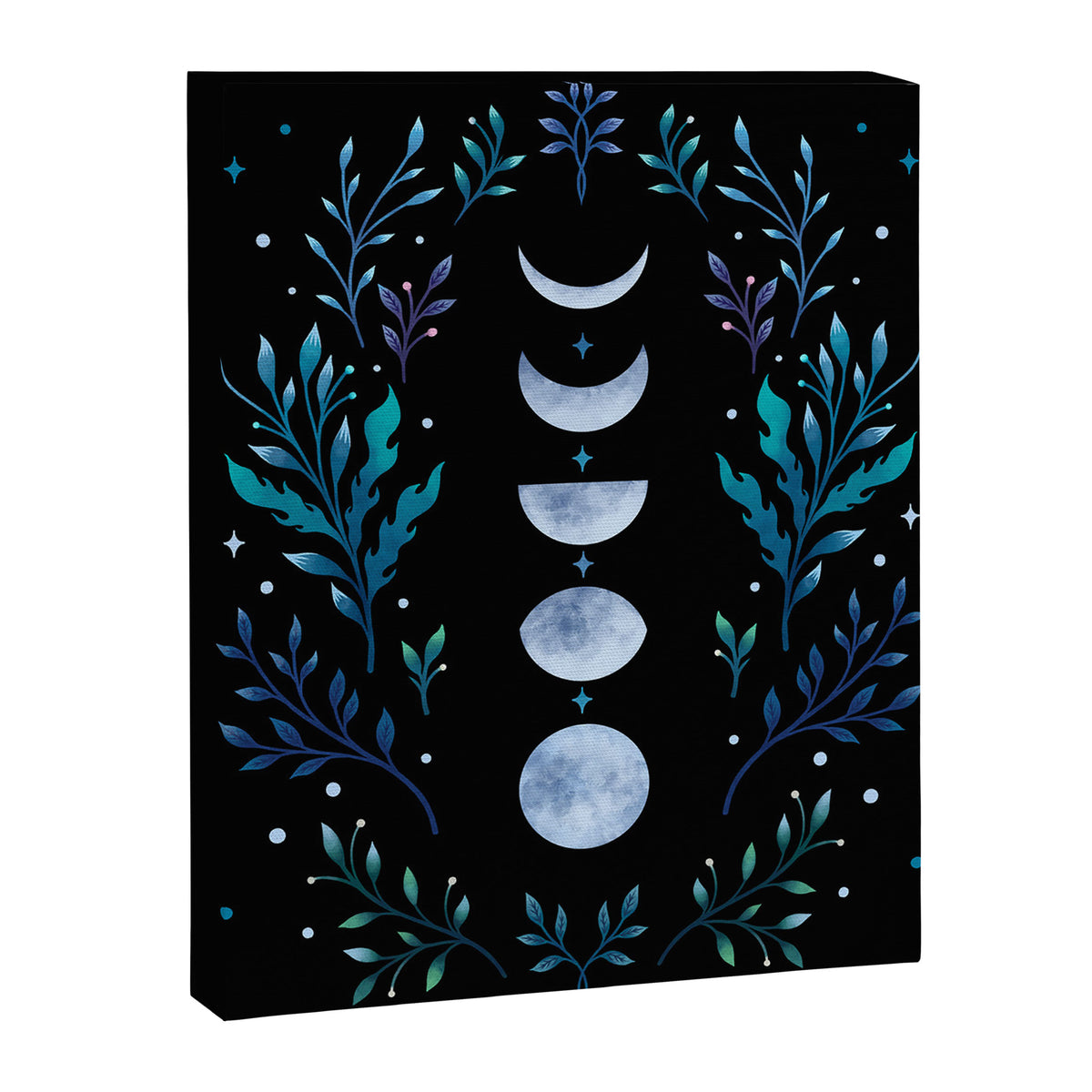 Moonlight Garden - Blue Canvas Print Gallery Image 6
