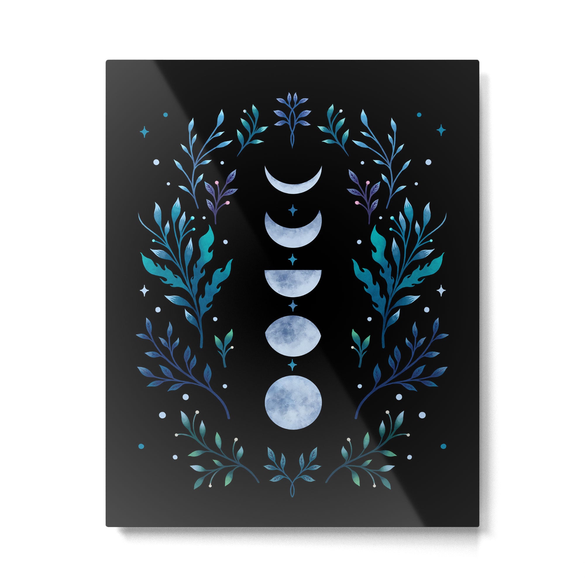 Moonlight Garden - Blue Metal Print Gallery Image 4
