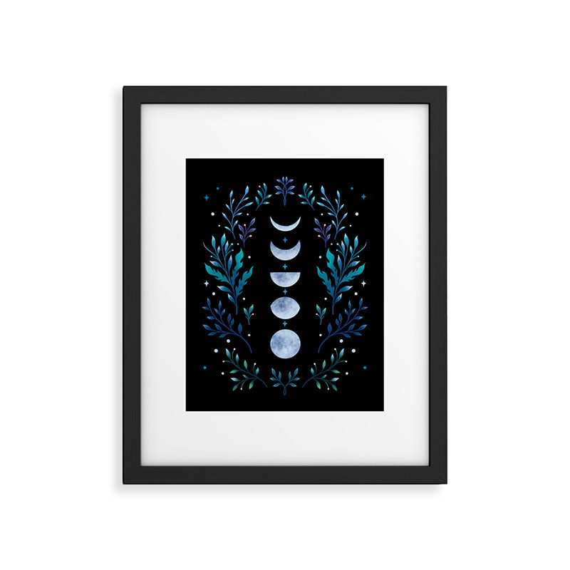 Moonlight Garden - Blue Framed Art Print Gallery Image 5