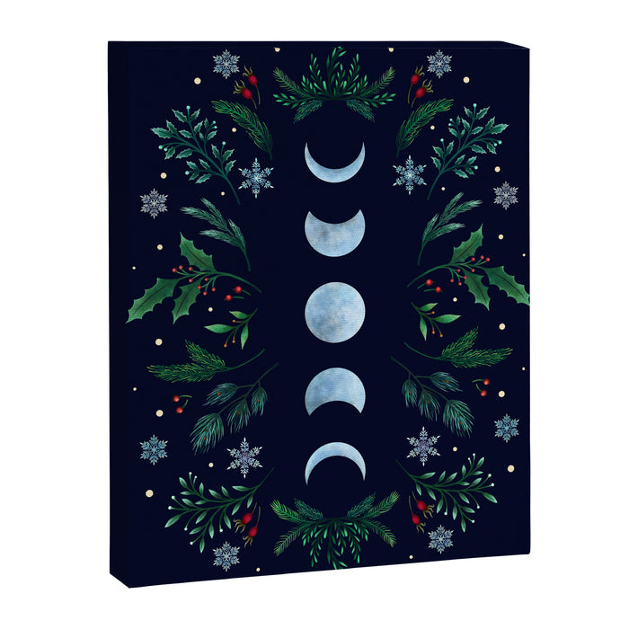 Moonlight Garden - Festive Green Canvas Print Gallery Image 1