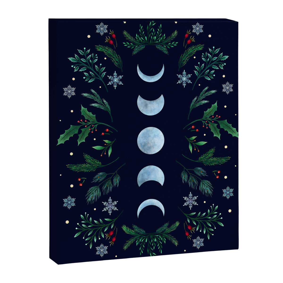 Moonlight Garden - Festive Green Canvas Print Gallery Image 6