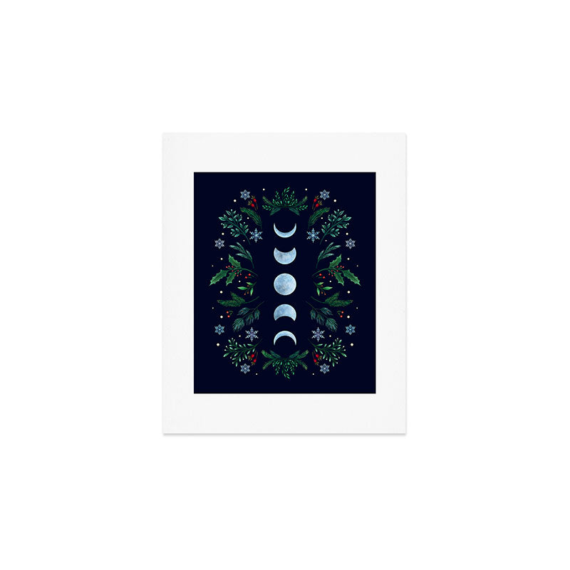 Moonlight Garden - Festive Green Art Print Gallery Image 1