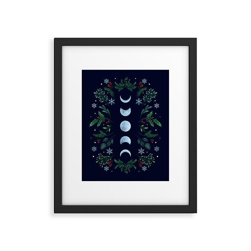 Moonlight Garden - Festive Green Framed Art Print Gallery Image 4