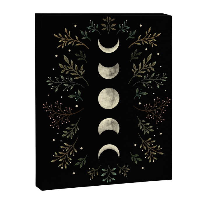Moonlight Garden - Olive Green Canvas Print Gallery Image 1