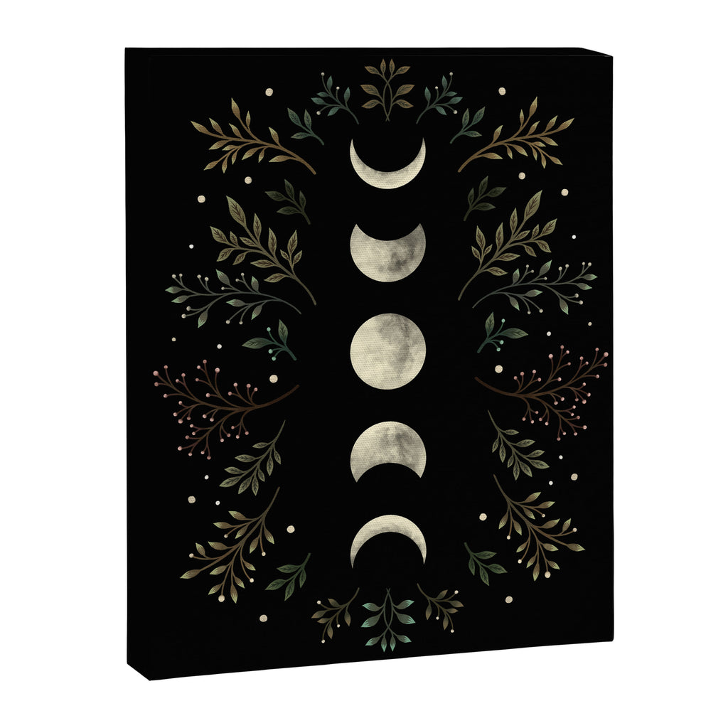 Moonlight Garden - Olive Green Canvas Print Gallery Image 6