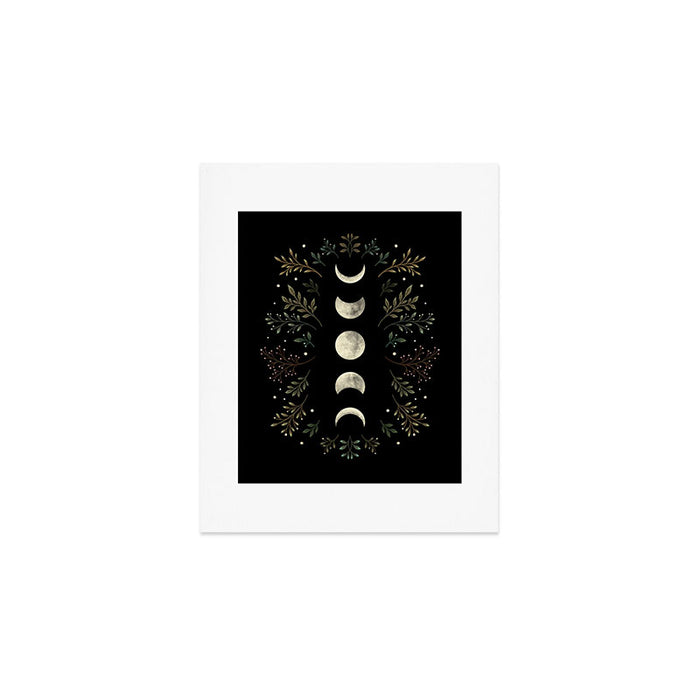 Moonlight Garden - Olive Green Art Print Gallery Image 1
