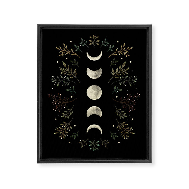 Moonlight Garden - Olive Green Framed Canvas Print Gallery Image 6