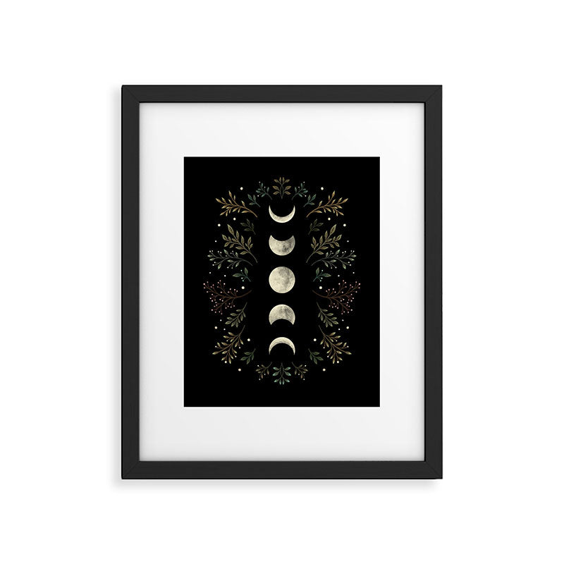 Moonlight Garden - Olive Green Framed Art Print Gallery Image 4