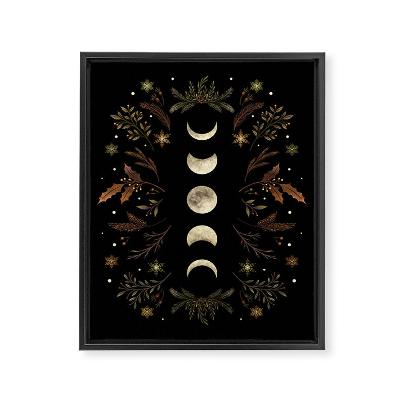 Moonlight Garden - Winter Brown Framed Canvas Print Gallery Image 8