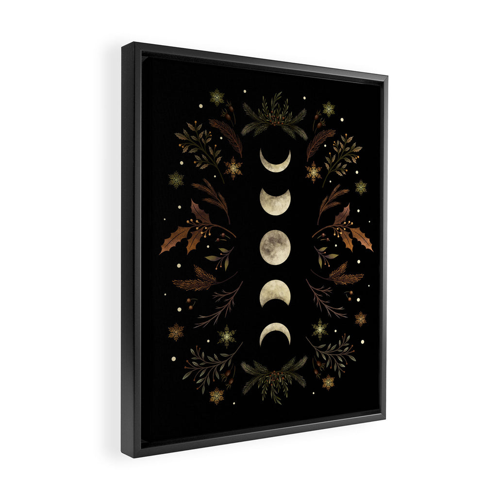 Moonlight Garden - Winter Brown Framed Canvas Print Gallery Image 2