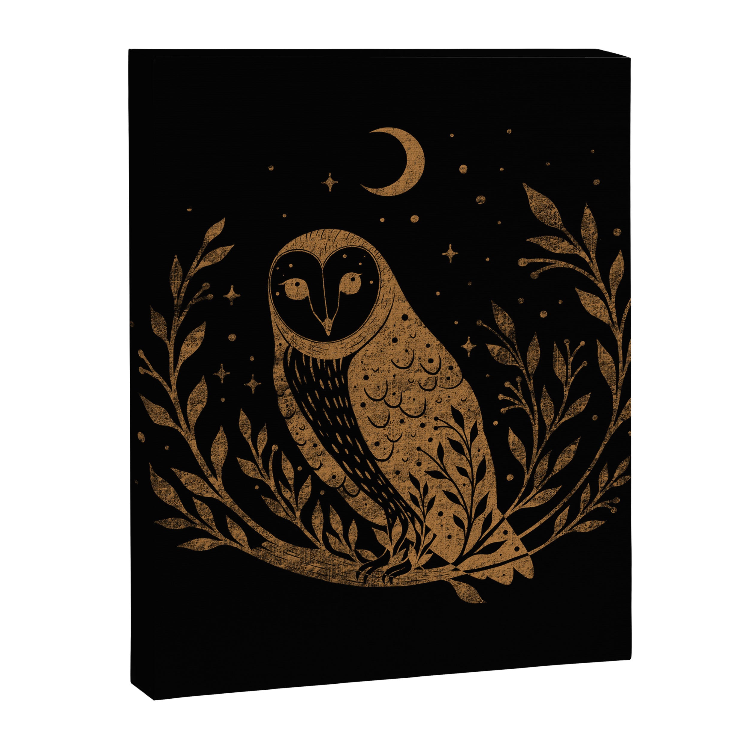 Owl Moon - Gold Canvas Print Gallery Image 8