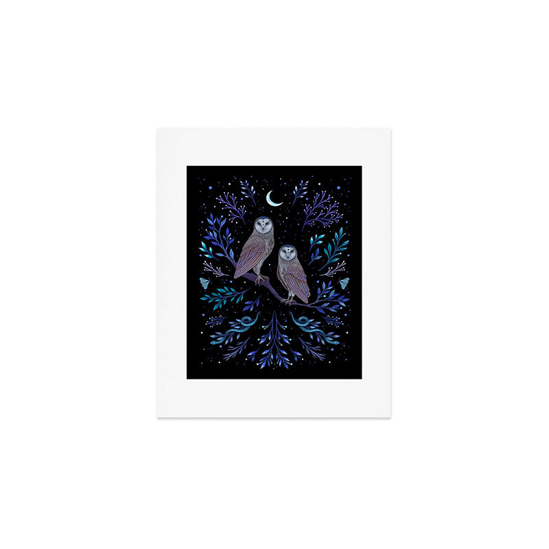 Owls in the Moonlight Art Print Gallery Image 1