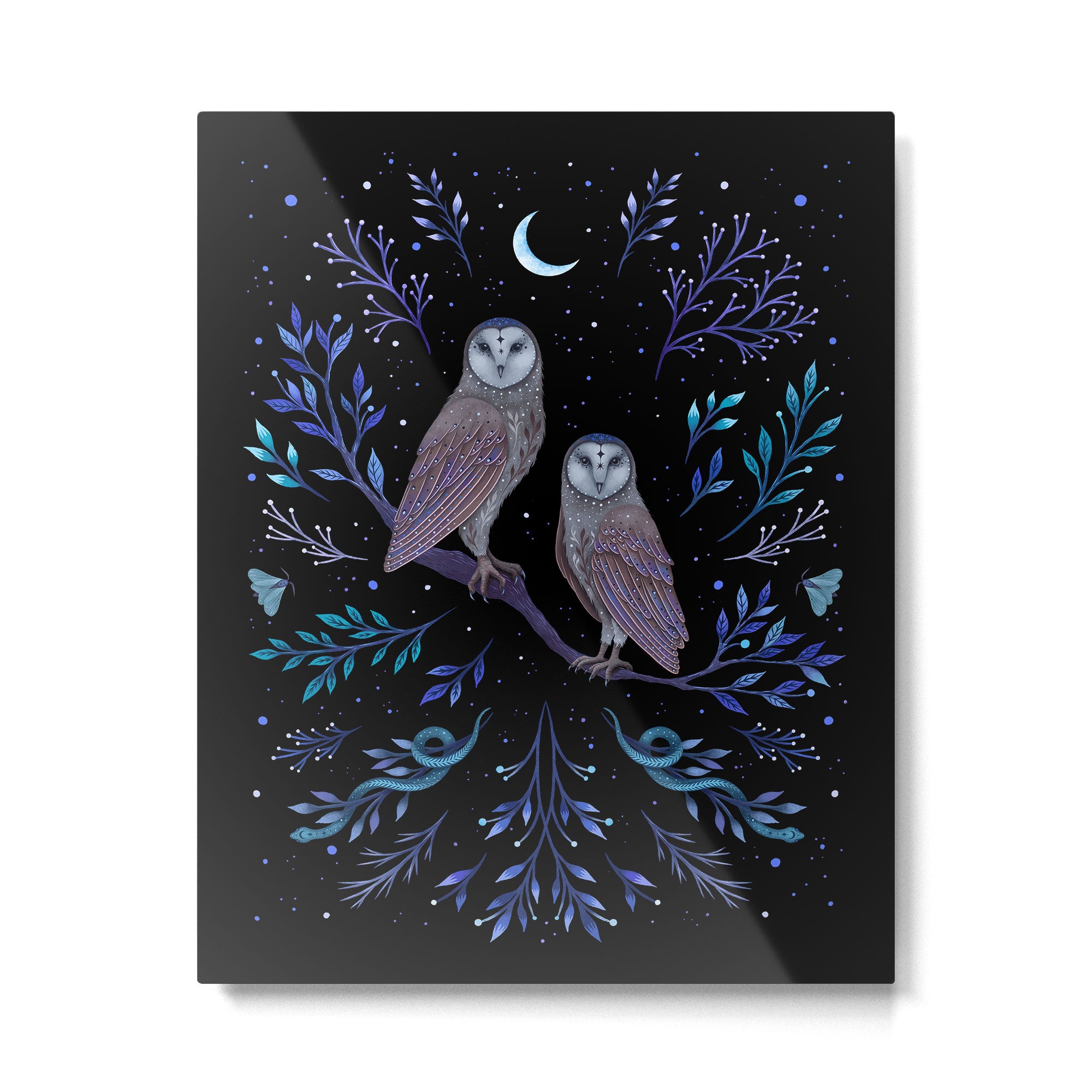 Owls in the Moonlight Metal Print Gallery Image 4