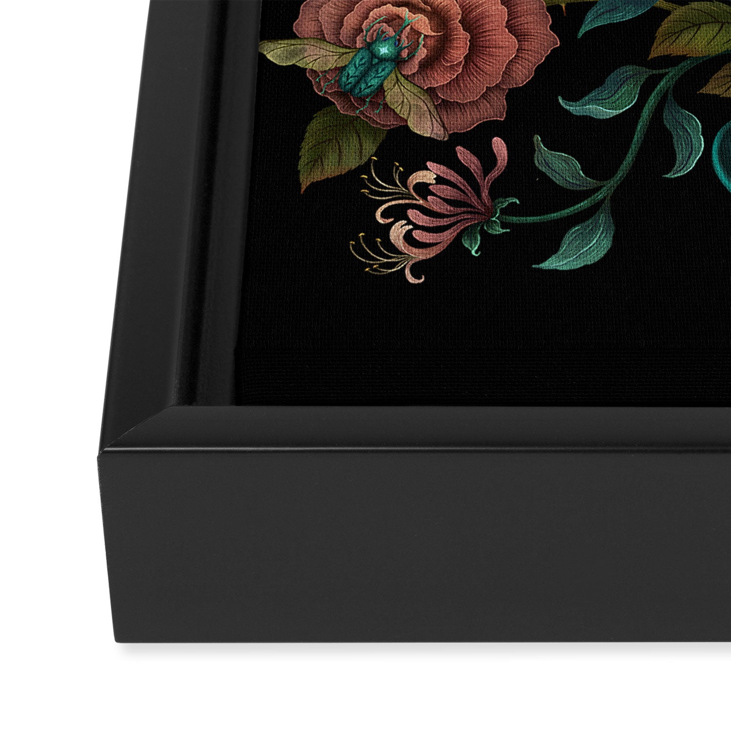 Rose and Honeysuckle Framed Canvas Print Gallery Image 3
