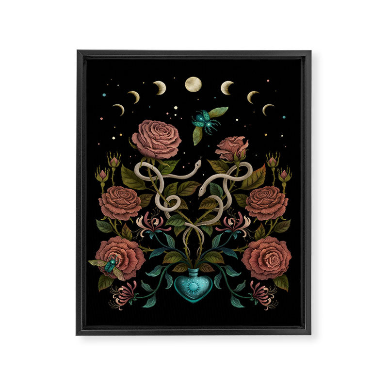Rose and Honeysuckle Framed Canvas Print Gallery Image 6