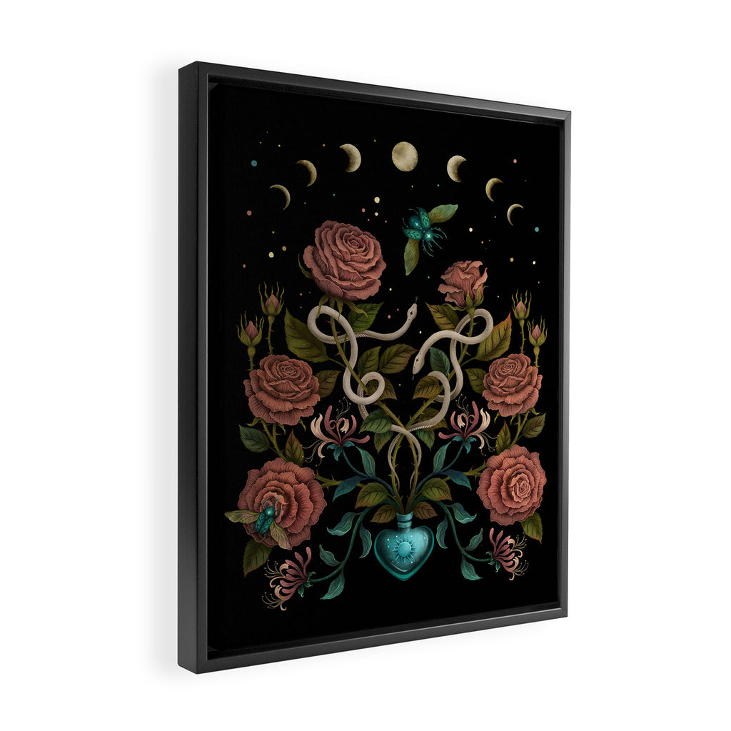Rose and Honeysuckle Framed Canvas Print Gallery Image 2