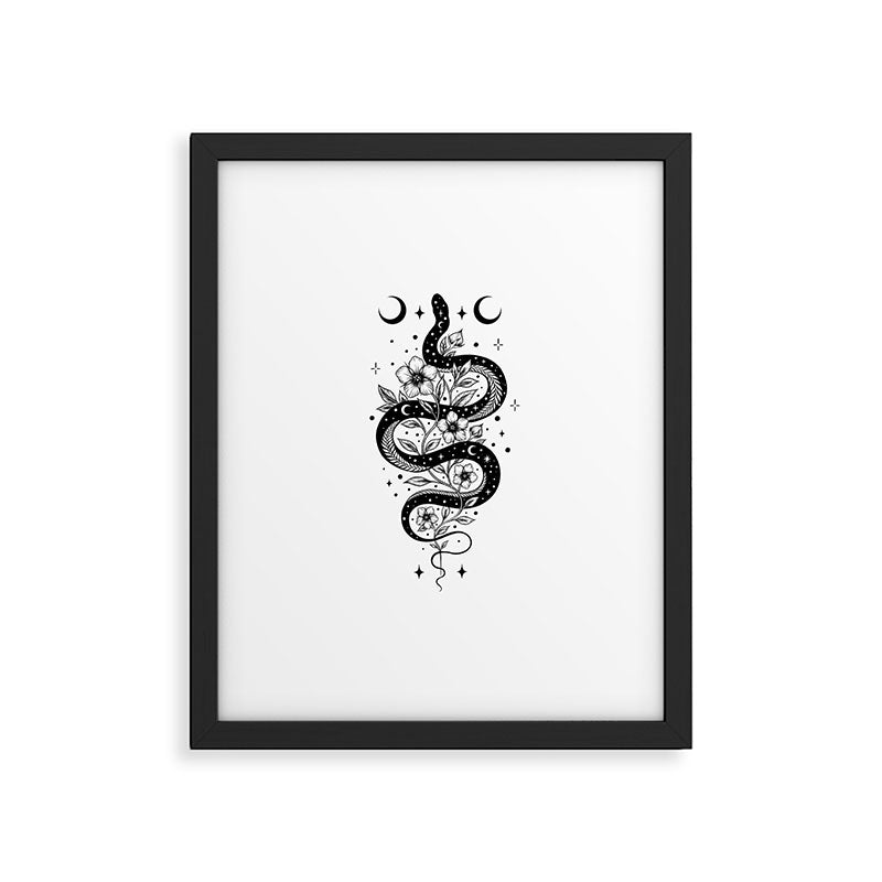 Serpent Spell -Black and White Framed Art Print Gallery Image 6
