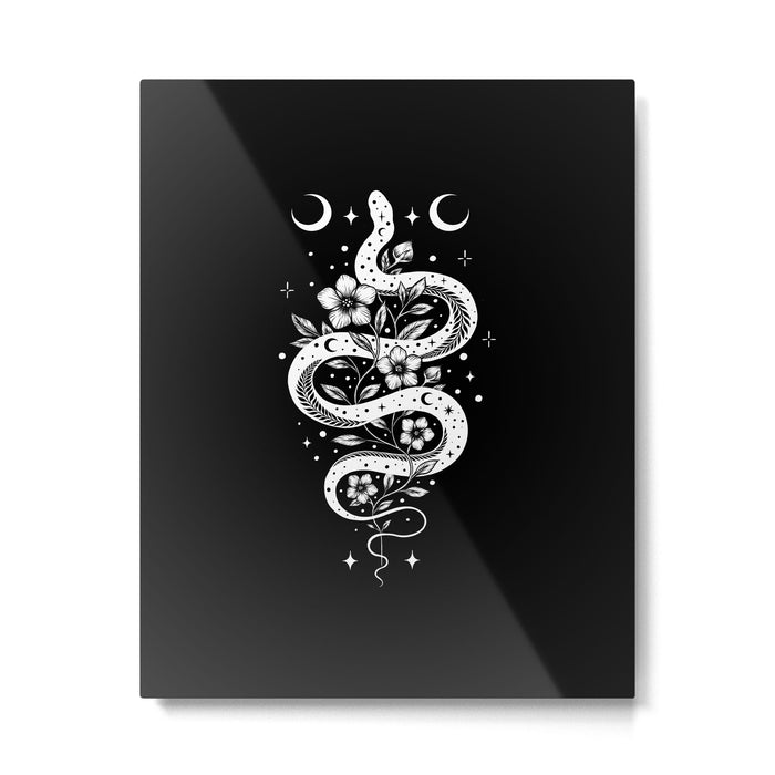 Serpent Spell-White Metal Print Gallery Image 1