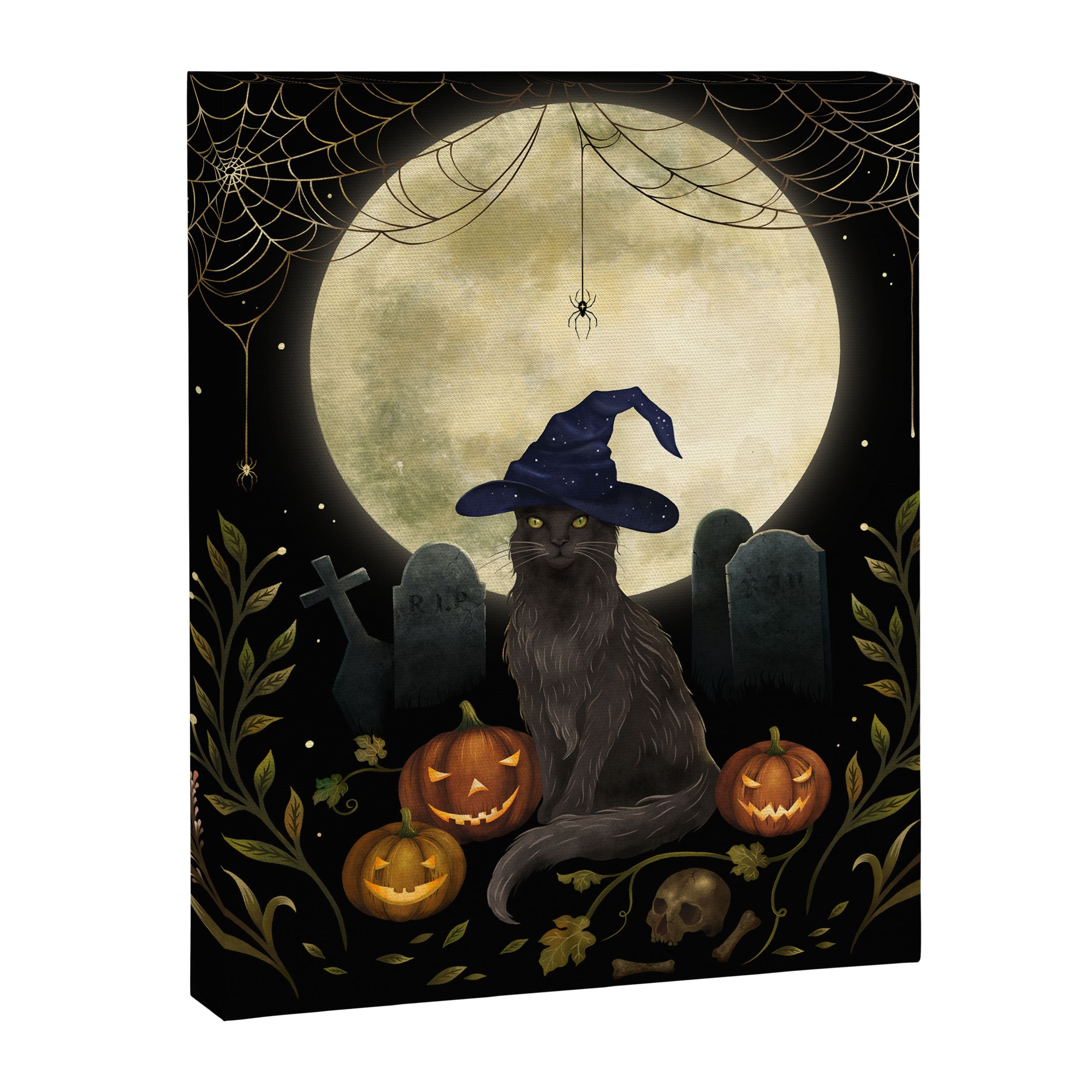 The Black Cat on Halloween Night Canvas Print Gallery Image 8