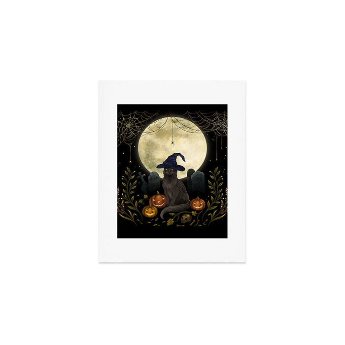 The Black Cat on Halloween Night Art Print Gallery Image 1