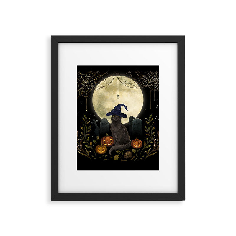 The Black Cat on Halloween Night Framed Art Print Gallery Image 4