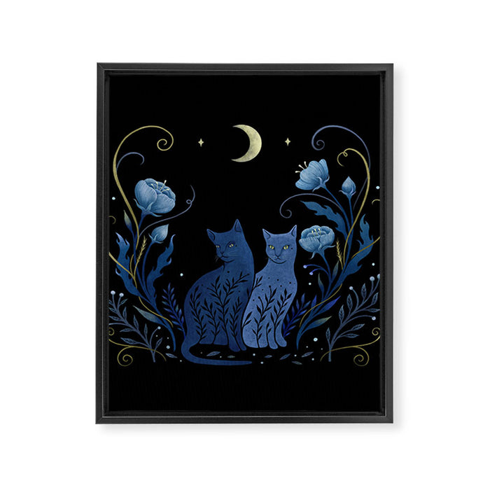 Two Cats Framed Canvas Print Gallery Image 1