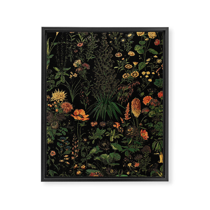 Exotic Midnight Floral Garden Framed Canvas Print Gallery Image 1