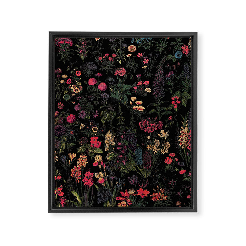Exotic Midnight Floral Garden Framed Canvas Print Gallery Image 8