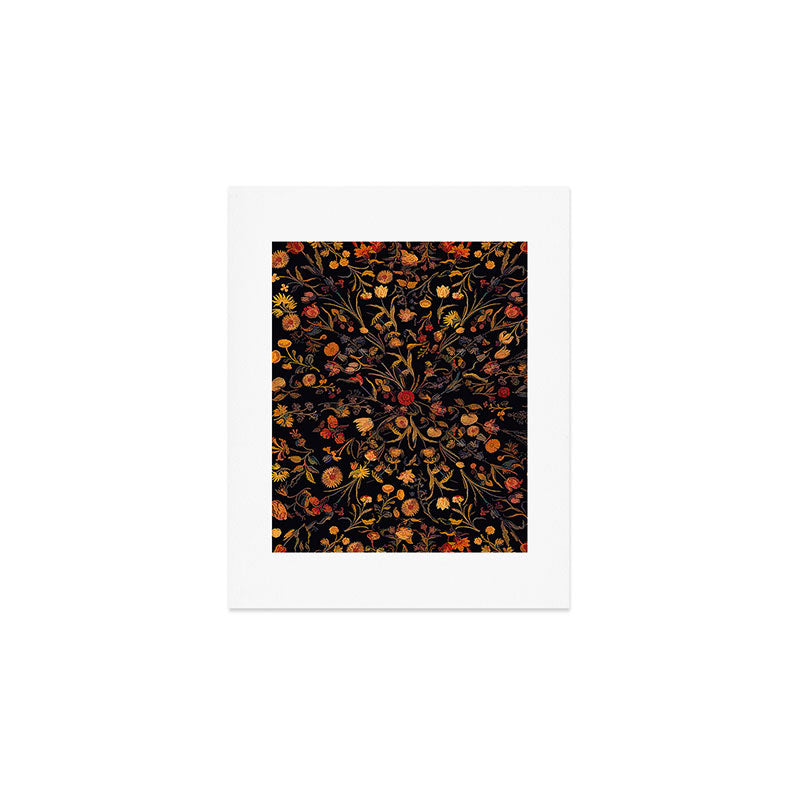Exotic Midnight Floral Garden Art Print Gallery Image 1