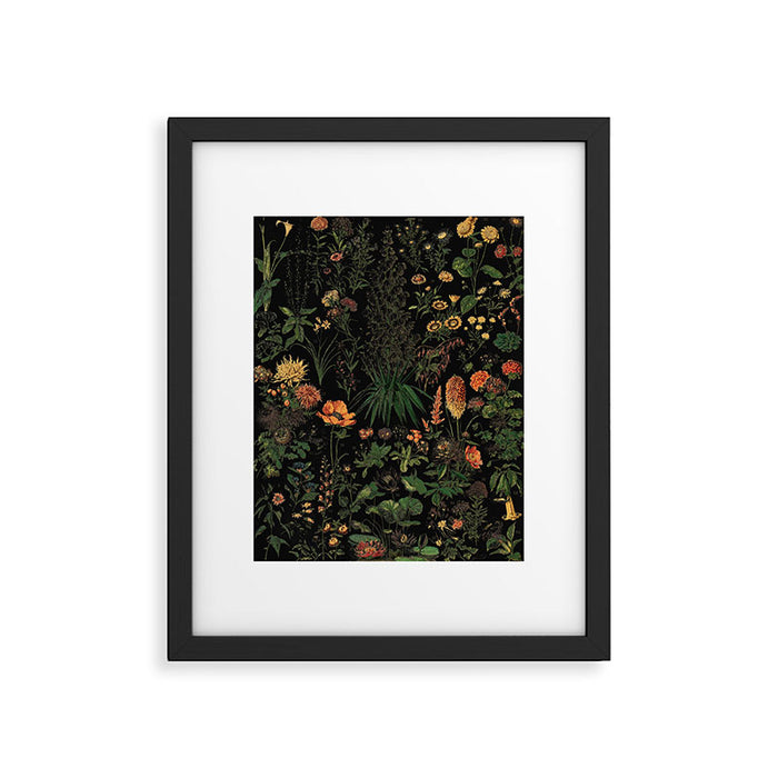 Exotic Midnight Floral Garden Framed Art Print Gallery Image 1