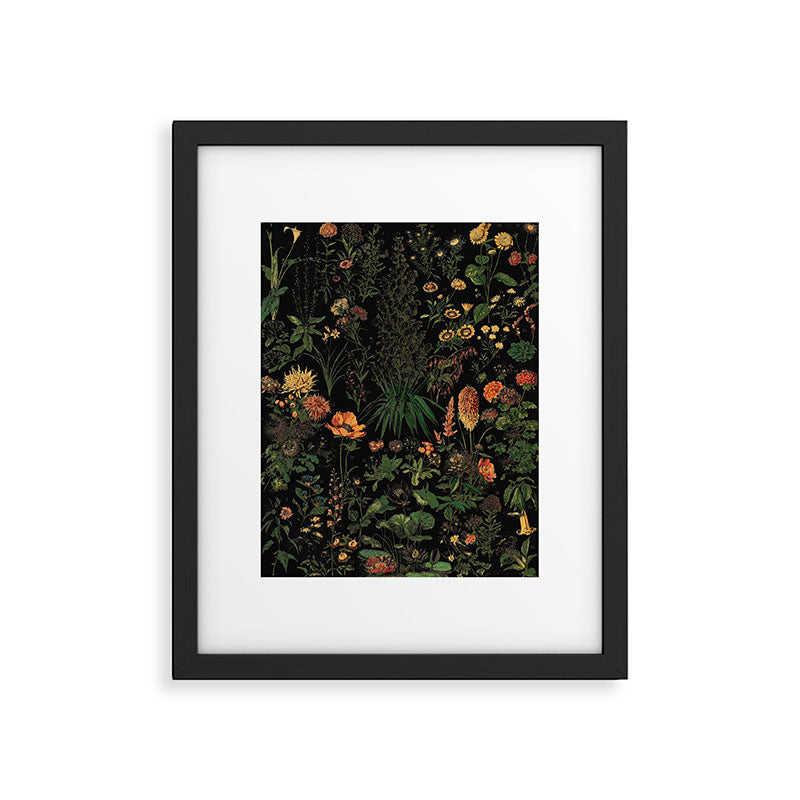 Exotic Midnight Floral Garden Framed Art Print Gallery Image 5