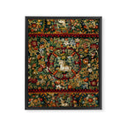 Medieval Unicorn Midnight Floral Garden Framed Canvas Print Gallery Image 8