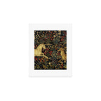 Medieval Unicorn Midnight Floral Garden Art Print Gallery Image 1