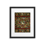 Medieval Unicorn Midnight Floral Garden Framed Art Print Gallery Image 6