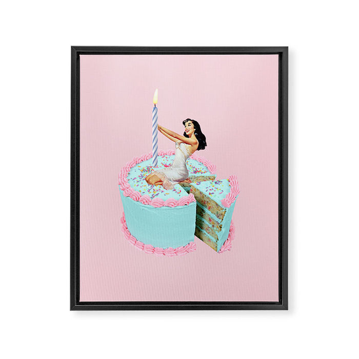 birthday girl Framed Canvas Print Gallery Image 1