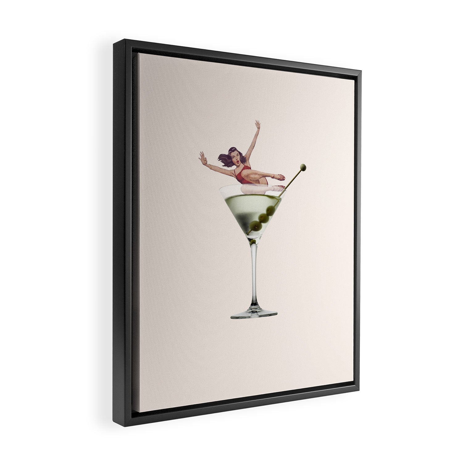 dirty martini 2 peach Framed Canvas Print Gallery Image 2