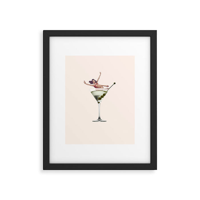 dirty martini 2 peach Framed Art Print Gallery Image 1
