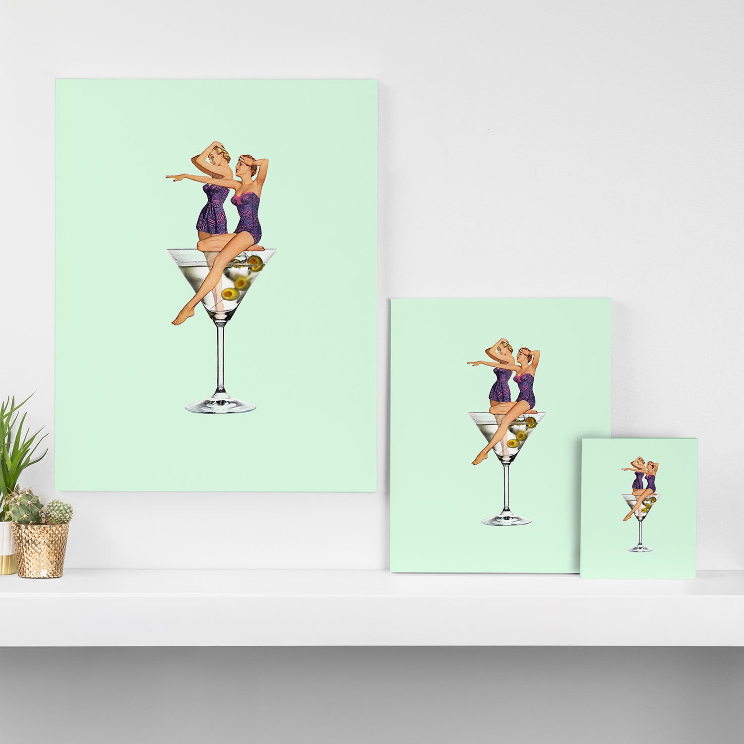 girls night green Canvas Print Gallery Image 3