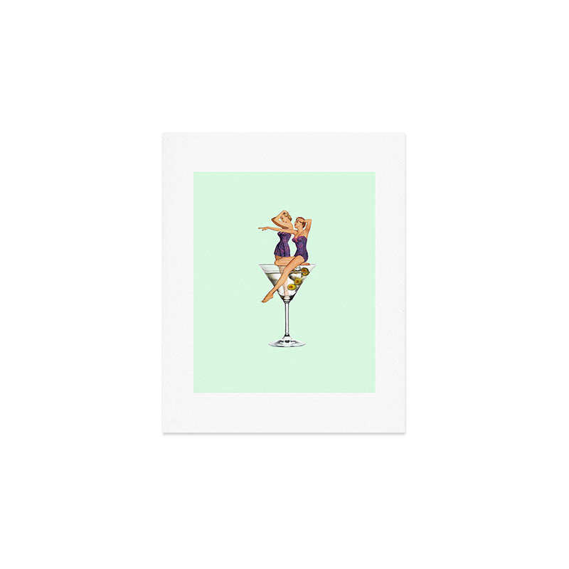 girls night green Art Print Gallery Image 1