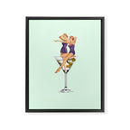 girls night green Framed Canvas Print Gallery Image 8