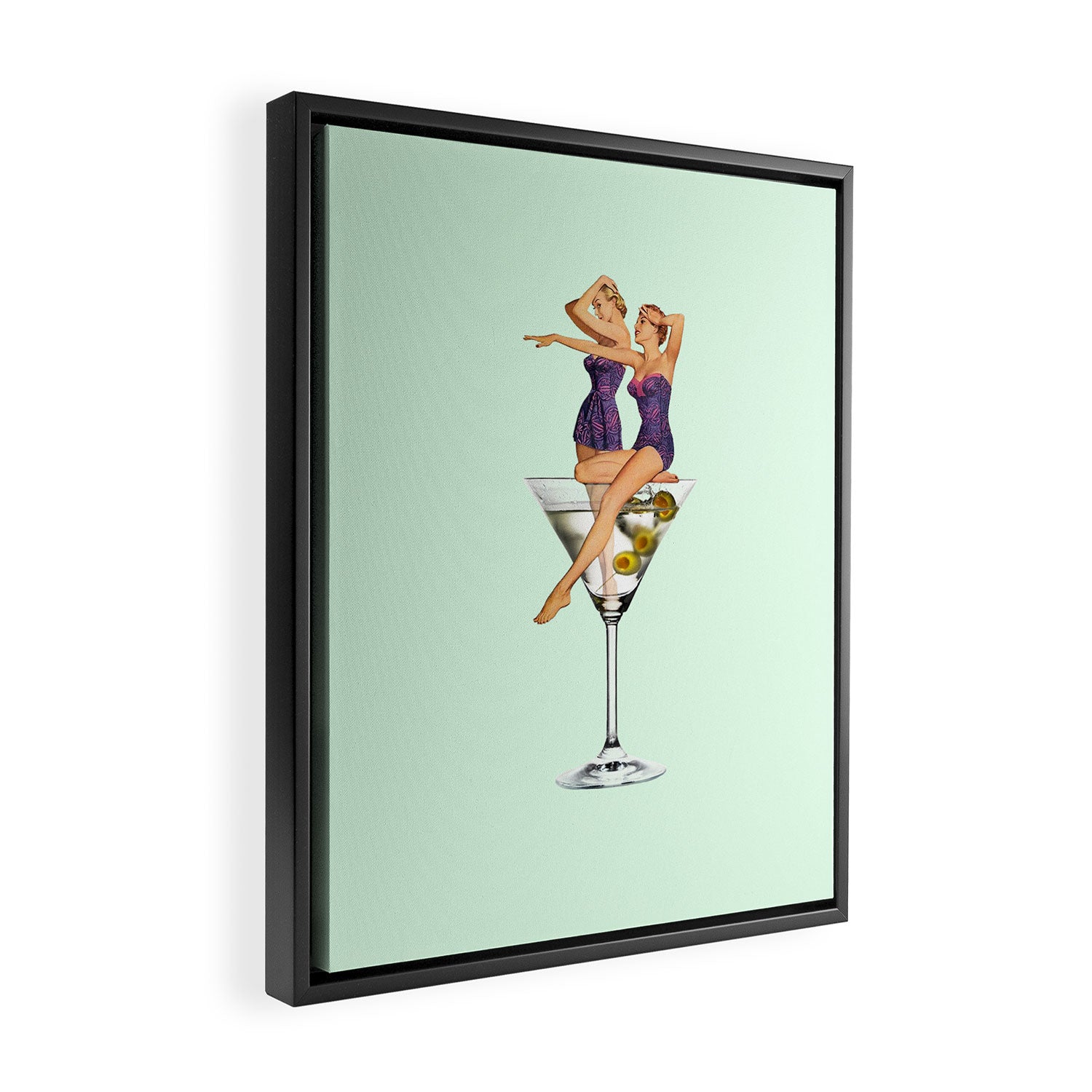 girls night green Framed Canvas Print Gallery Image 2