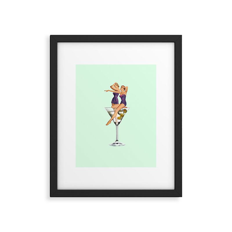 girls night green Framed Art Print Gallery Image 4