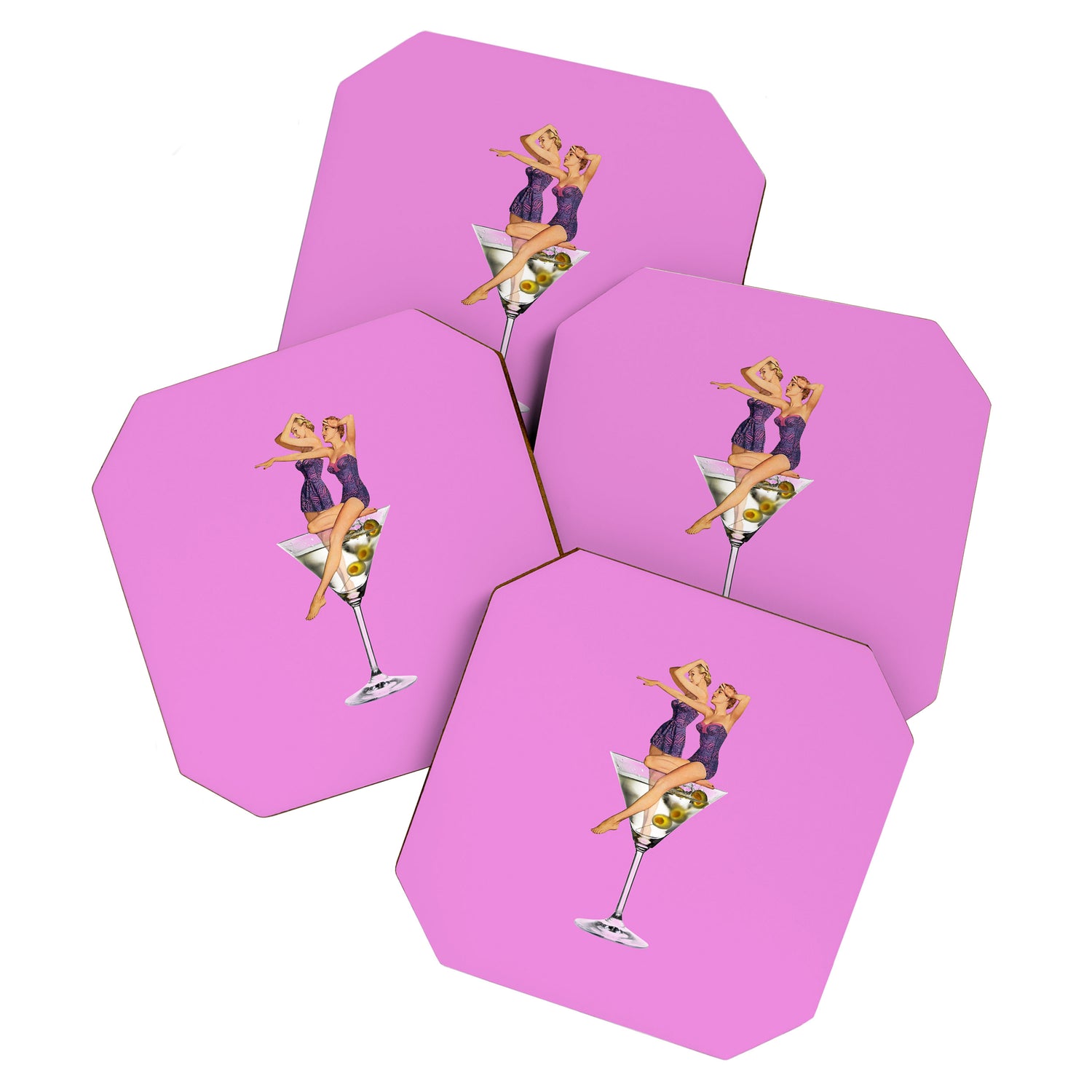 girls night pink Coaster Gallery Image 1