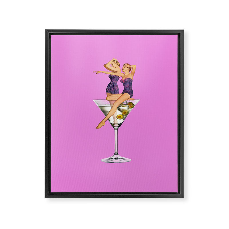 girls night pink Framed Canvas Print Gallery Image 8