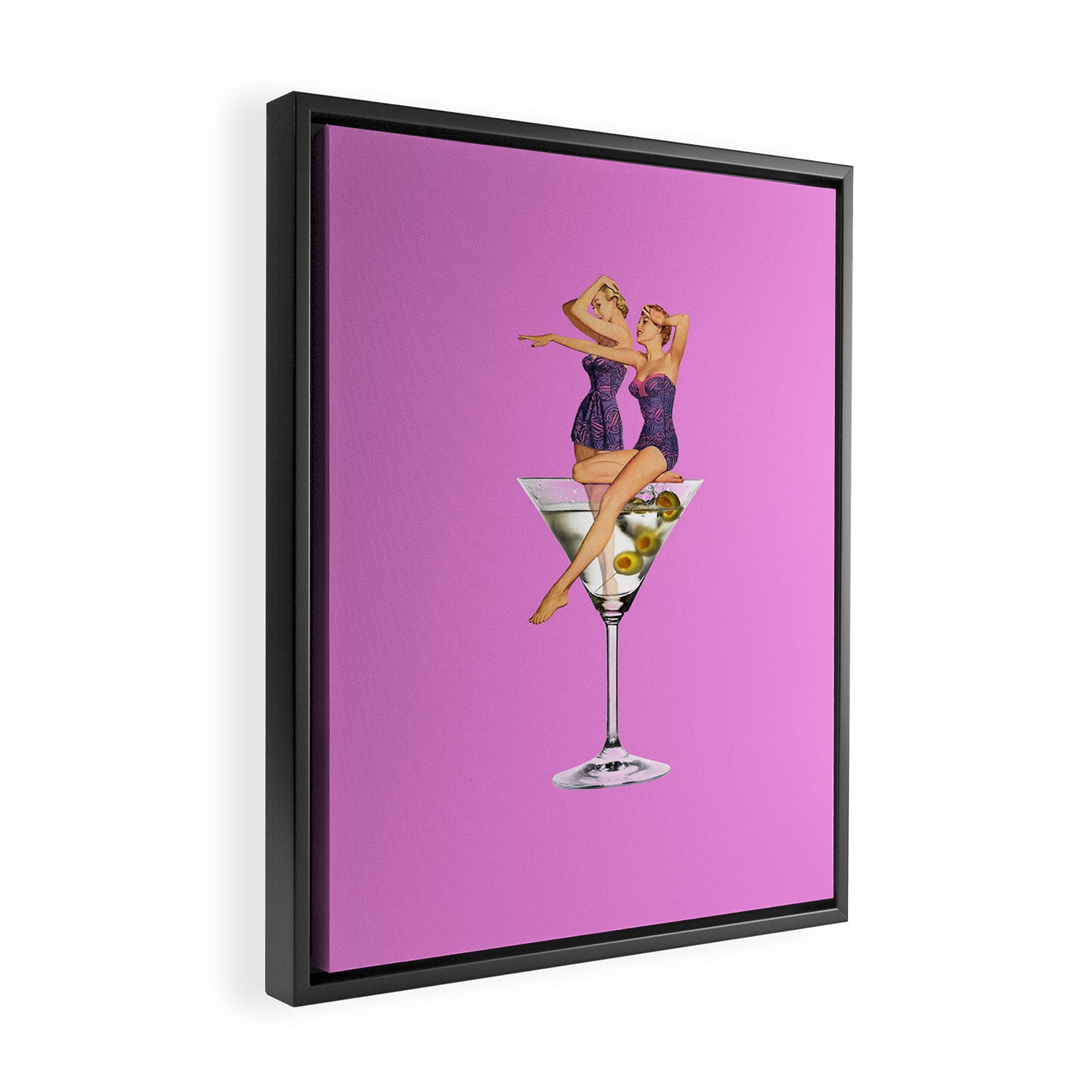 girls night pink Framed Canvas Print Gallery Image 2