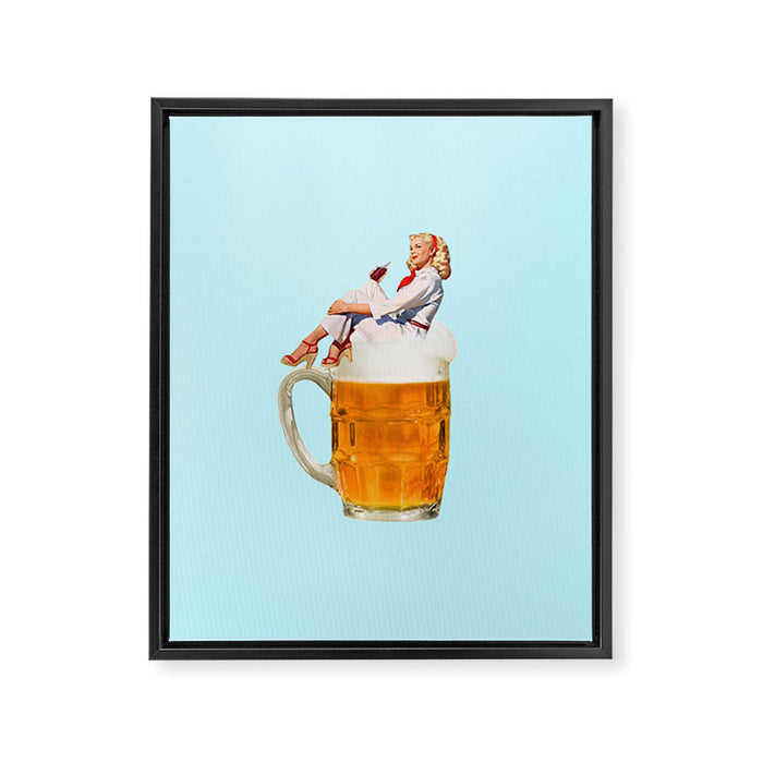 wish you were beer Framed Canvas Print Gallery Image 1